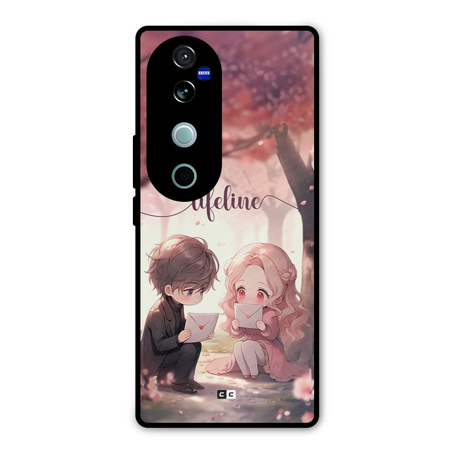 Cute Anime Couple Metal Back Case for Vivo V40 Pro