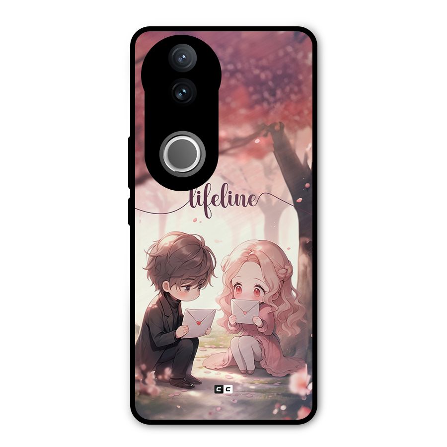Cute Anime Couple Metal Back Case for Vivo V50e