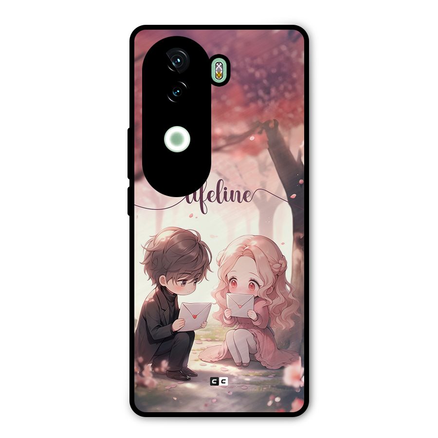 Cute Anime Couple Metal Back Case for iQOO Z9s