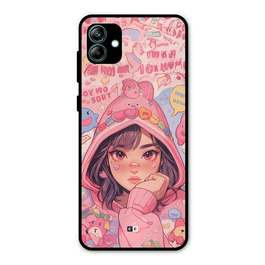 Cute Anime Girl Metal Back Case for Galaxy A04