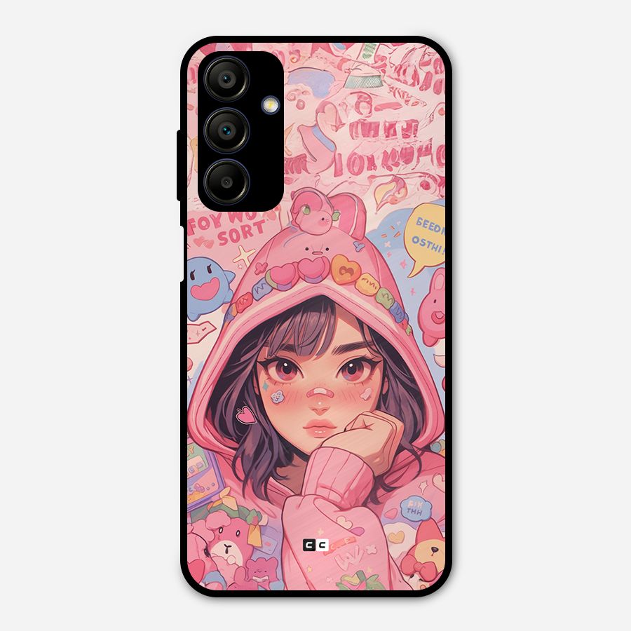 Cute Anime Girl Metal Back Case for Galaxy A15 5G