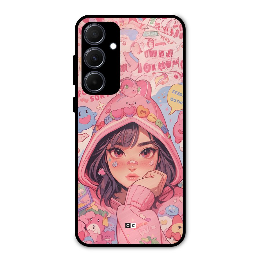 Cute Anime Girl Metal Back Case for Galaxy A35
