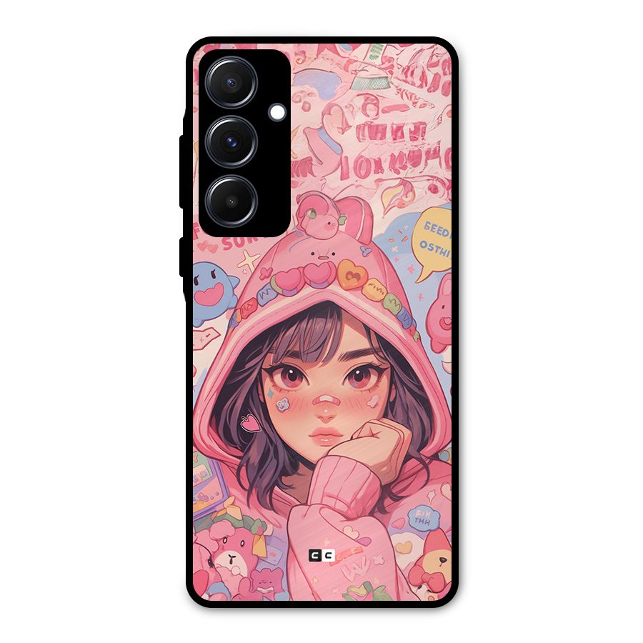 Cute Anime Girl Metal Back Case for Galaxy A55