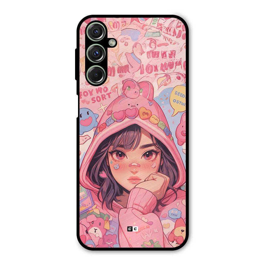 Cute Anime Girl Metal Back Case for Galaxy F34