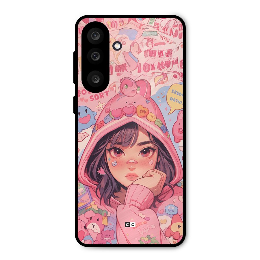 Cute Anime Girl Metal Back Case for Galaxy M56