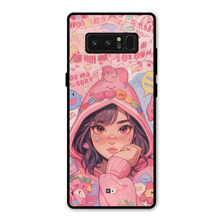 Cute Anime Girl Metal Back Case for Galaxy Note 8