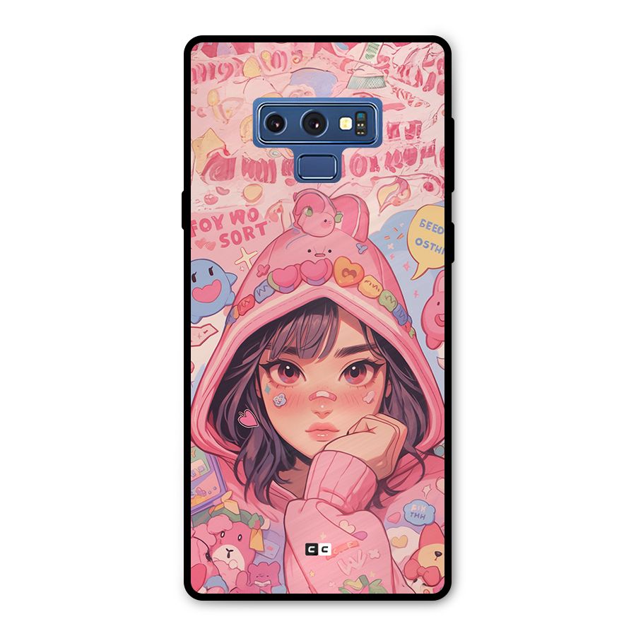 Cute Anime Girl Metal Back Case for Galaxy Note 9