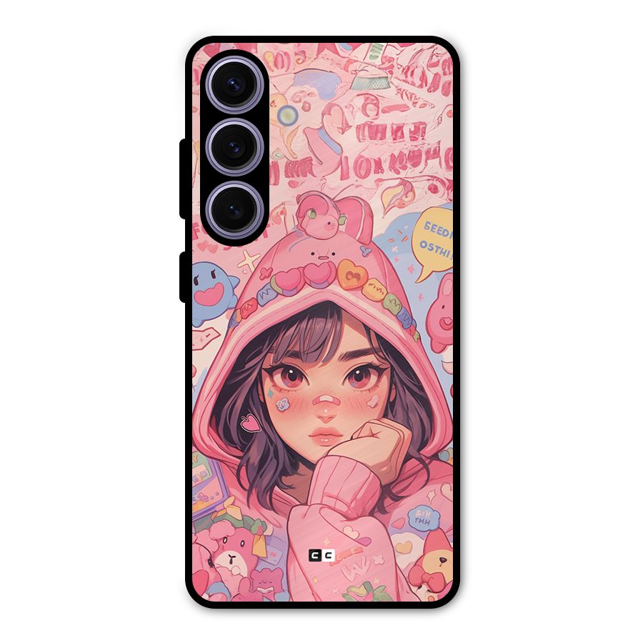 Cute Anime Girl Metal Back Case for Galaxy S24