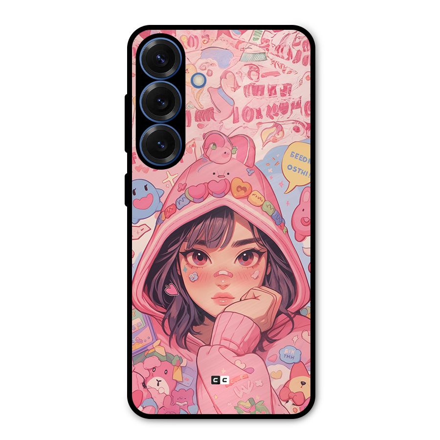 Cute Anime Girl Metal Back Case for Galaxy S25