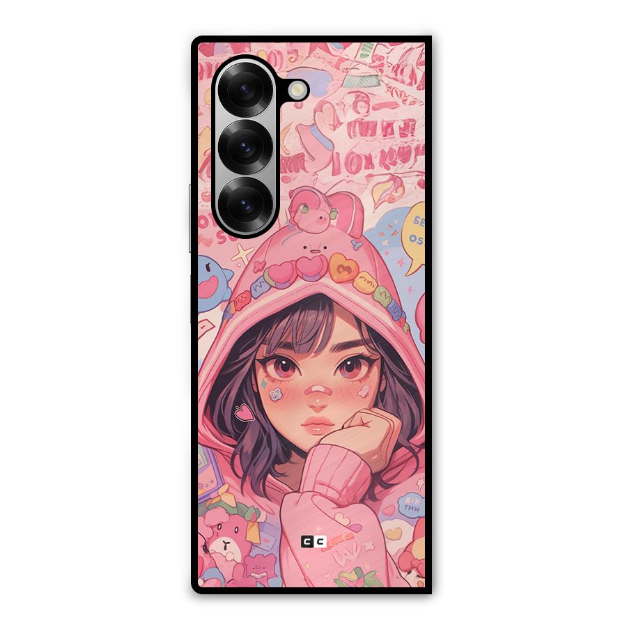 Cute Anime Girl Metal Back Case for Galaxy Z Fold6