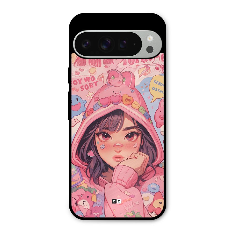 Cute Anime Girl Metal Back Case for Google Pixel 9 Pro XL