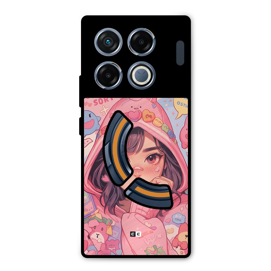 Cute Anime Girl Metal Back Case for Infinix GT 20 Pro