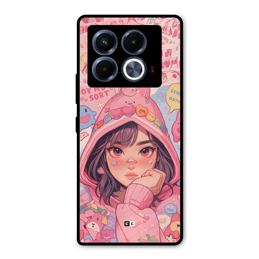 Cute Anime Girl Metal Back Case for Infinix Note 40 5G