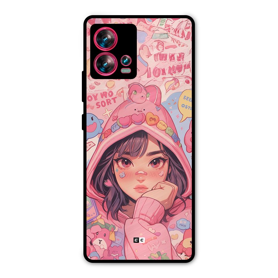 Cute Anime Girl Metal Back Case for Motorola Edge 30 Fusion