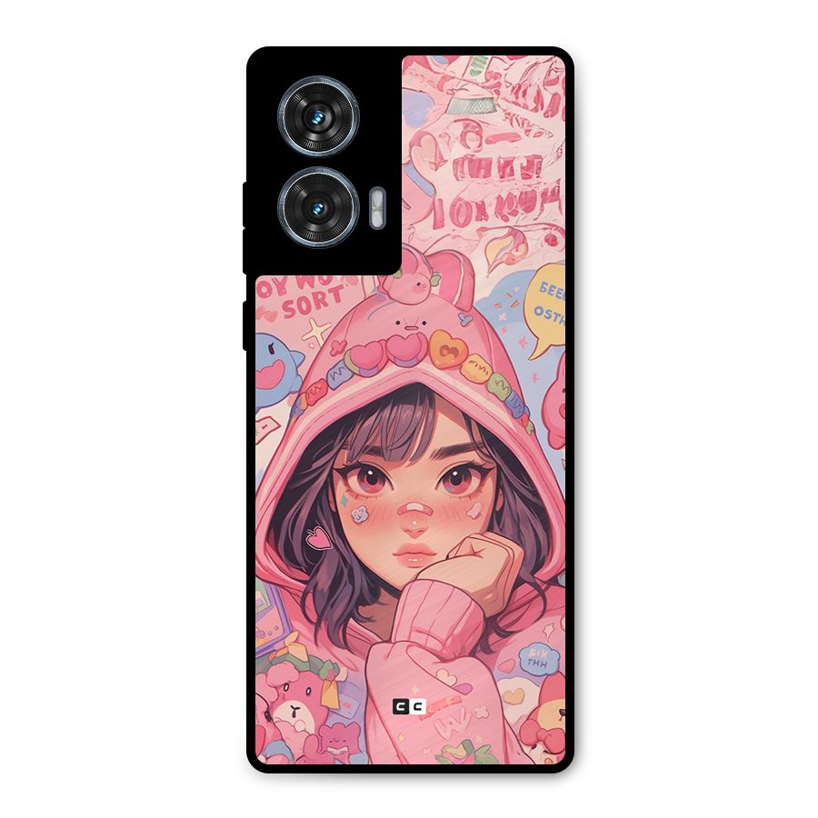 Cute Anime Girl Metal Back Case for Motorola Edge 50 Fusion