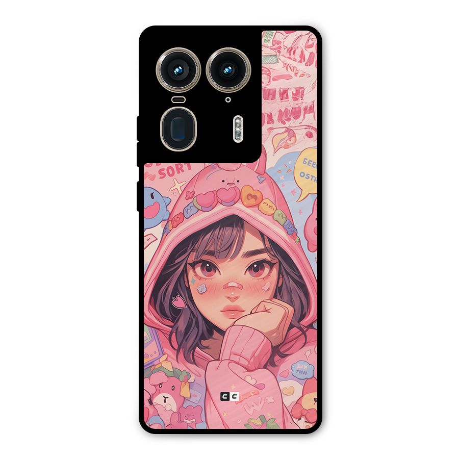 Cute Anime Girl Metal Back Case for Motorola Edge 50 Ultra