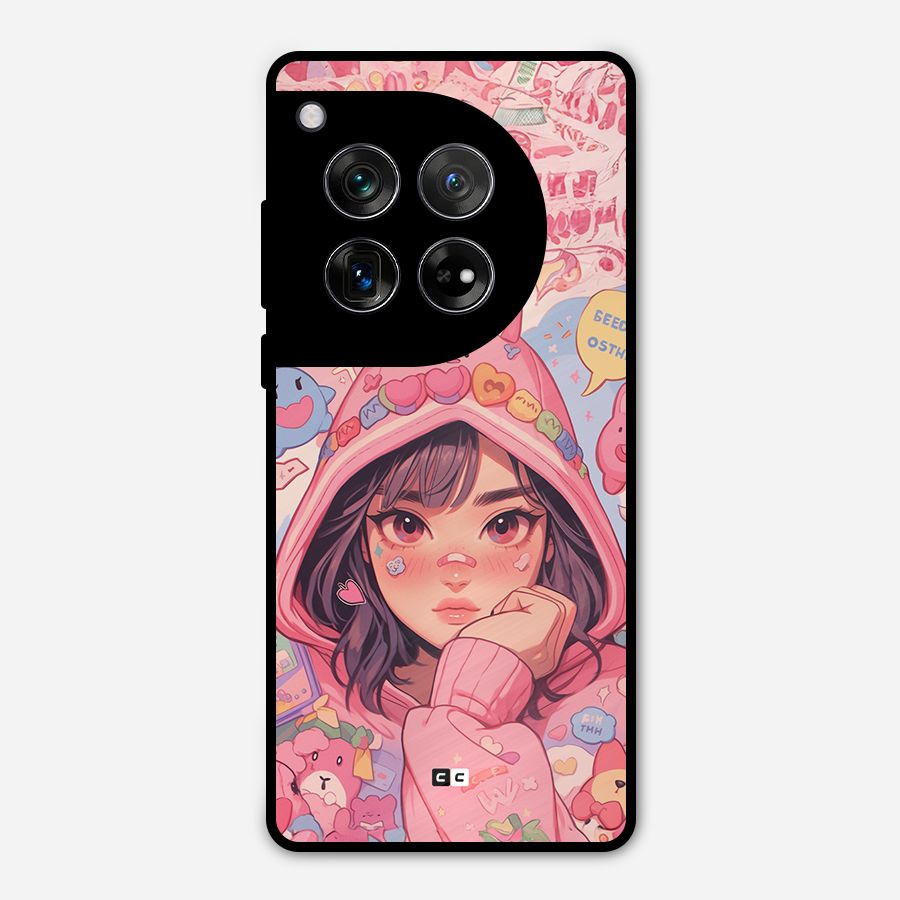 Cute Anime Girl Metal Back Case for OnePlus 12