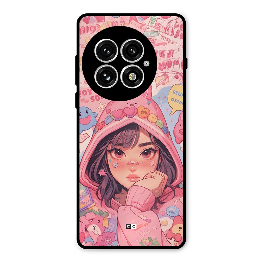 Cute Anime Girl Metal Back Case for OnePlus 13