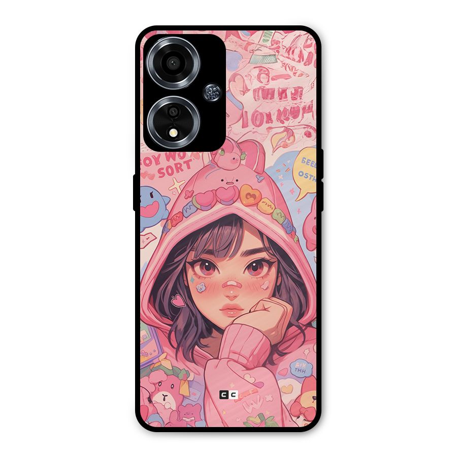 Cute Anime Girl Metal Back Case for Oppo A59