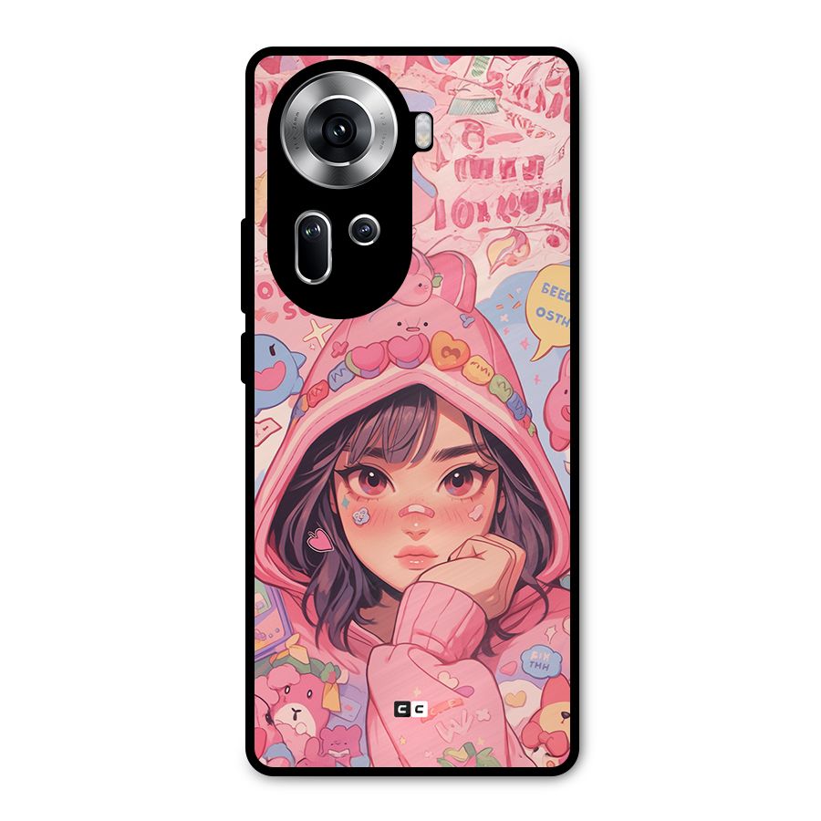 Cute Anime Girl Metal Back Case for Oppo Reno11 5G
