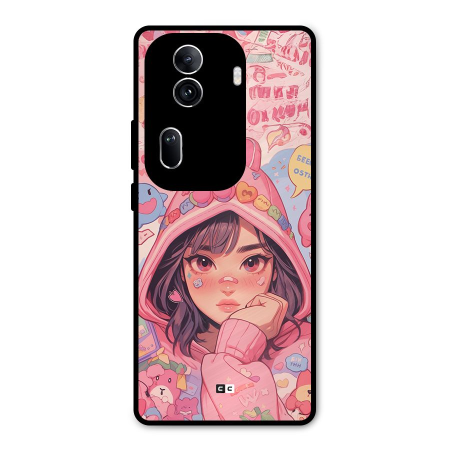 Cute Anime Girl Metal Back Case for Oppo Reno11 Pro 5G