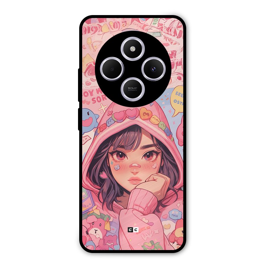 Cute Anime Girl Metal Back Case for Poco C75 5G