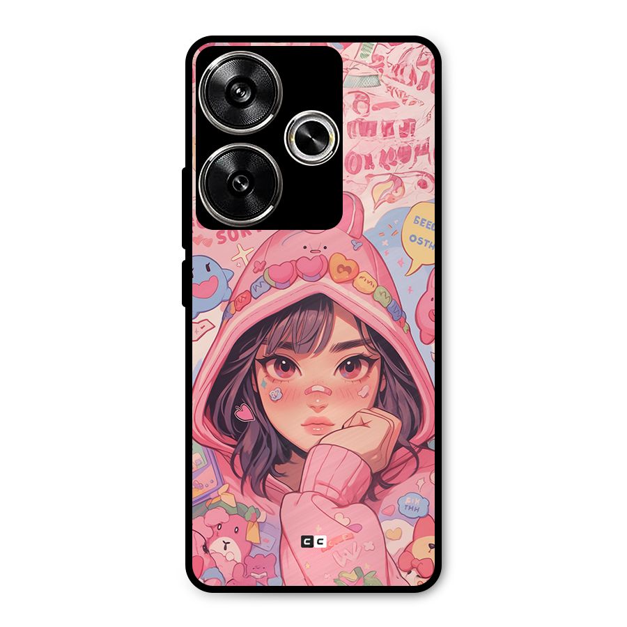 Cute Anime Girl Metal Back Case for Poco F6