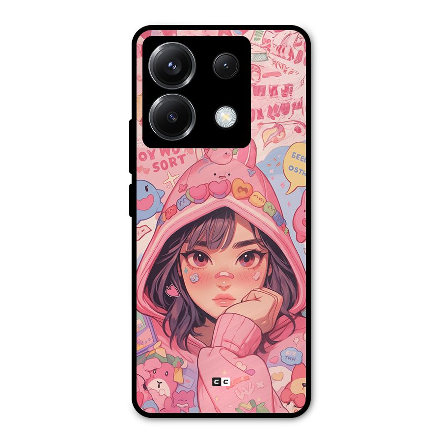 Cute Anime Girl Metal Back Case for Poco X6