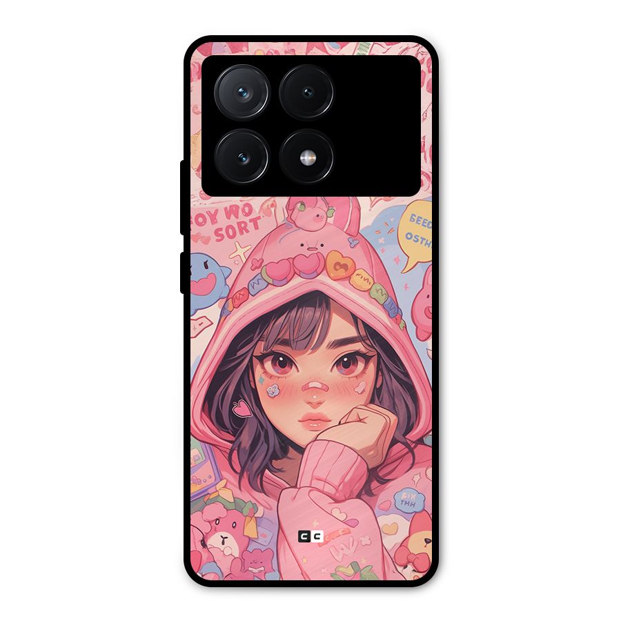 Cute Anime Girl Metal Back Case for Poco X6 Pro