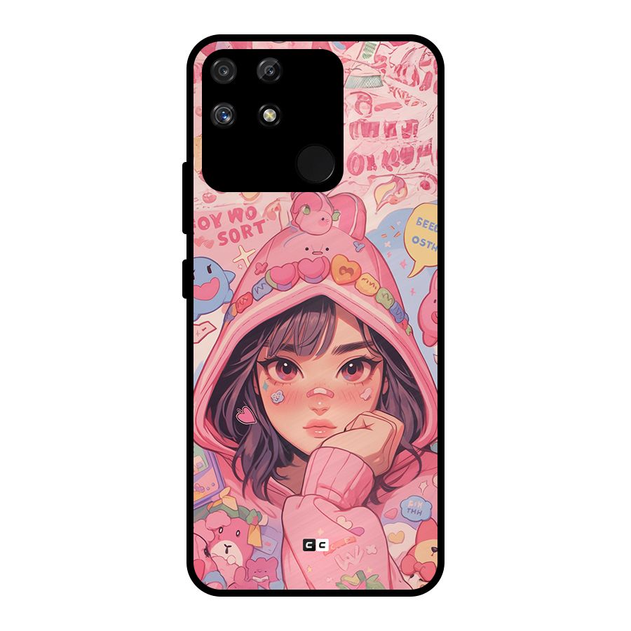 Cute Anime Girl Metal Back Case for Realme Narzo 50A