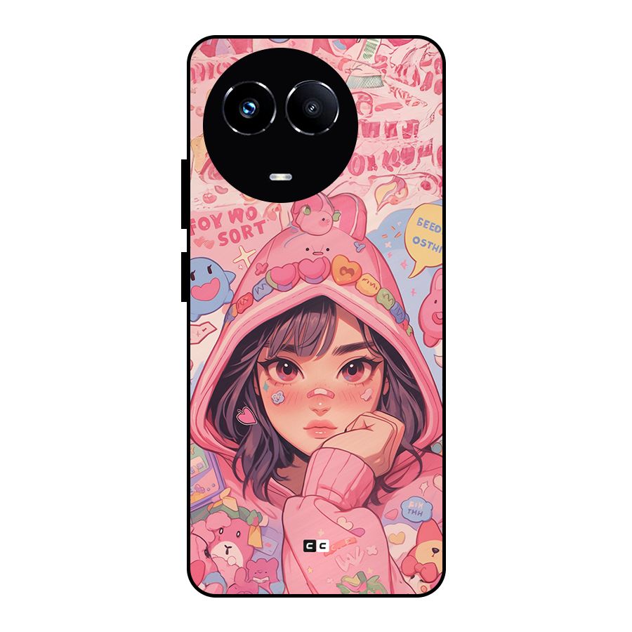 Cute Anime Girl Metal Back Case for Realme Narzo 60X