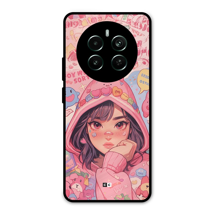 Cute Anime Girl Metal Back Case for Realme Narzo 70 Pro