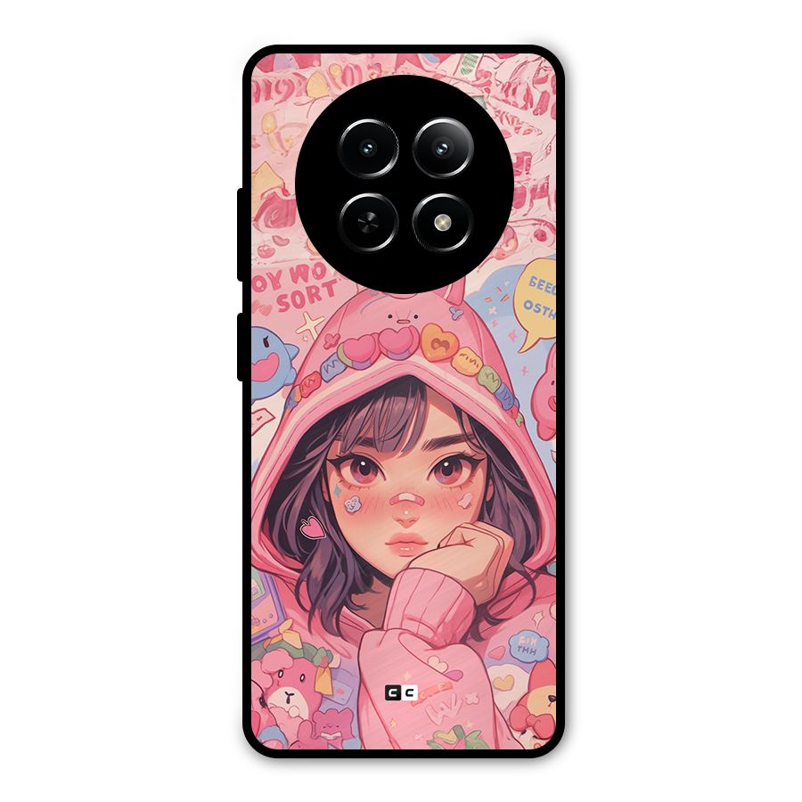 Cute Anime Girl Metal Back Case for Realme Narzo 70x 5G
