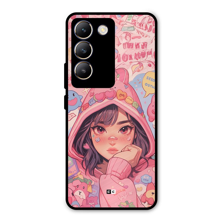 Cute Anime Girl Metal Back Case for Vivo T3 5G