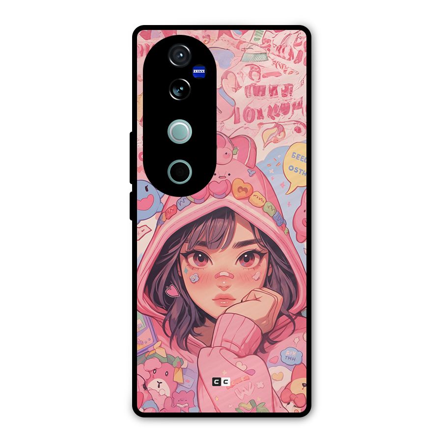 Cute Anime Girl Metal Back Case for Vivo V40