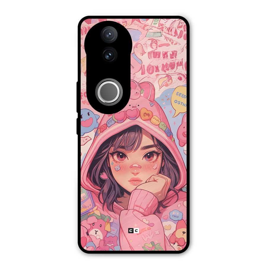Cute Anime Girl Metal Back Case for Vivo V50