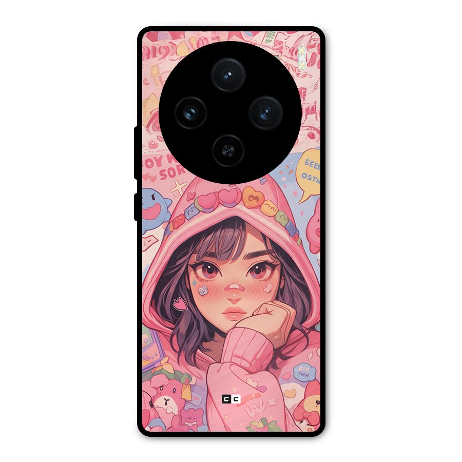 Cute Anime Girl Metal Back Case for Vivo X100