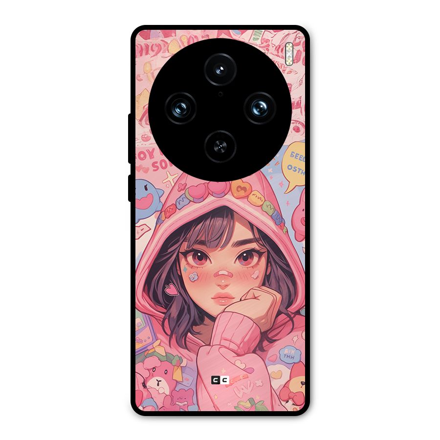 Cute Anime Girl Metal Back Case for Vivo X100 Pro