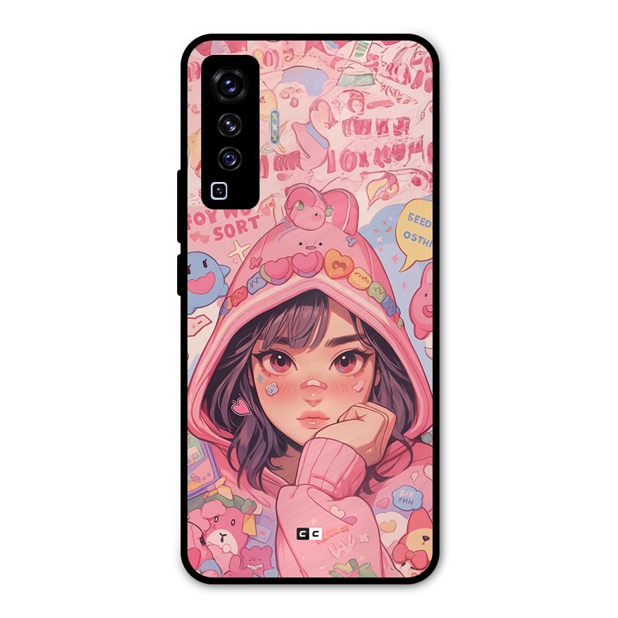 Cute Anime Girl Metal Back Case for Vivo X50