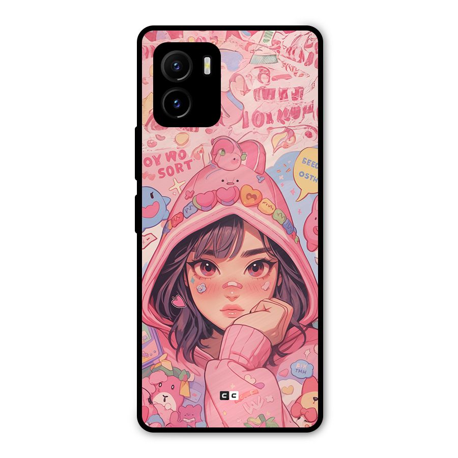 Cute Anime Girl Metal Back Case for Vivo Y15s