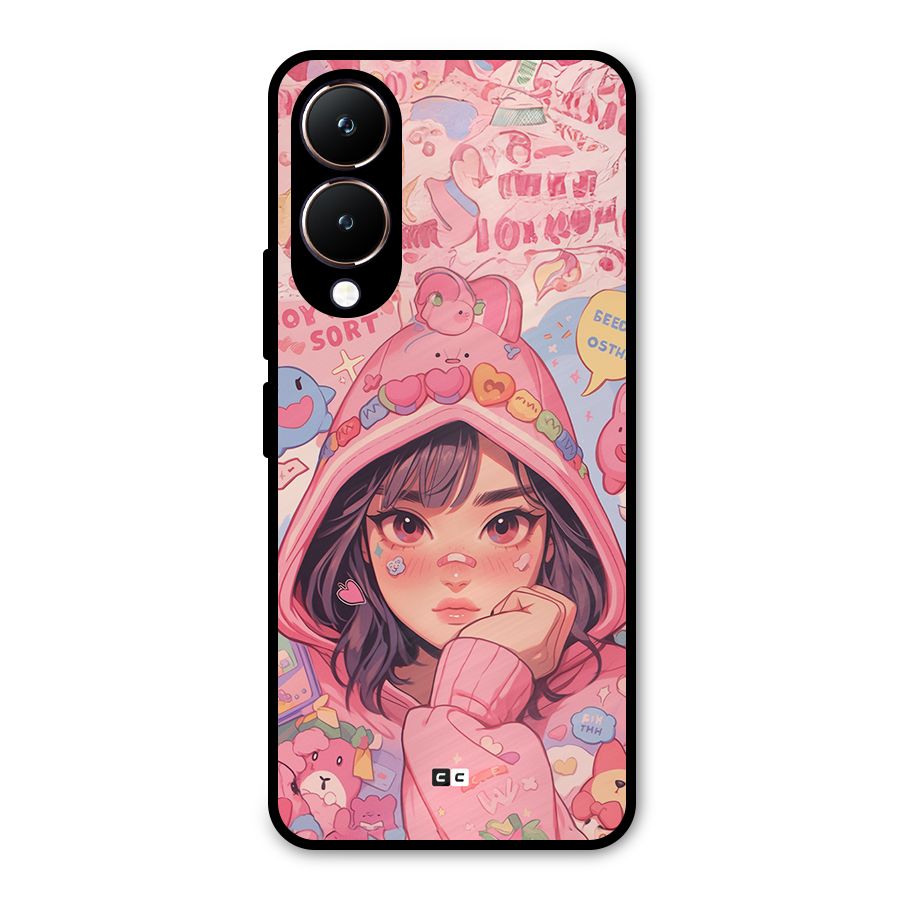 Cute Anime Girl Metal Back Case for Vivo Y28