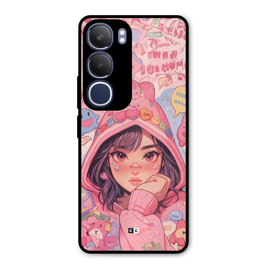 Cute Anime Girl Metal Back Case for Vivo Y29
