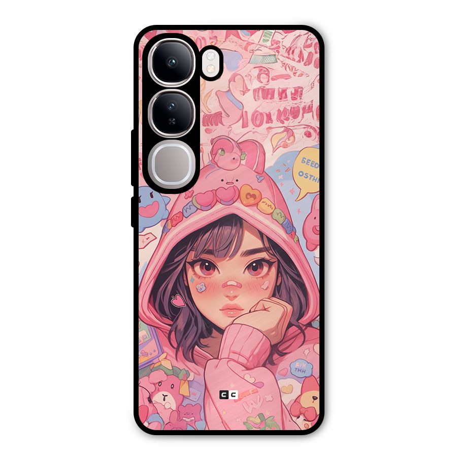 Cute Anime Girl Metal Back Case for Vivo Y300