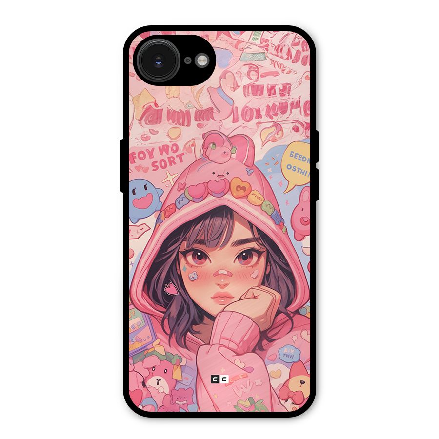 Cute Anime Girl Metal Back Case for iPhone 16e