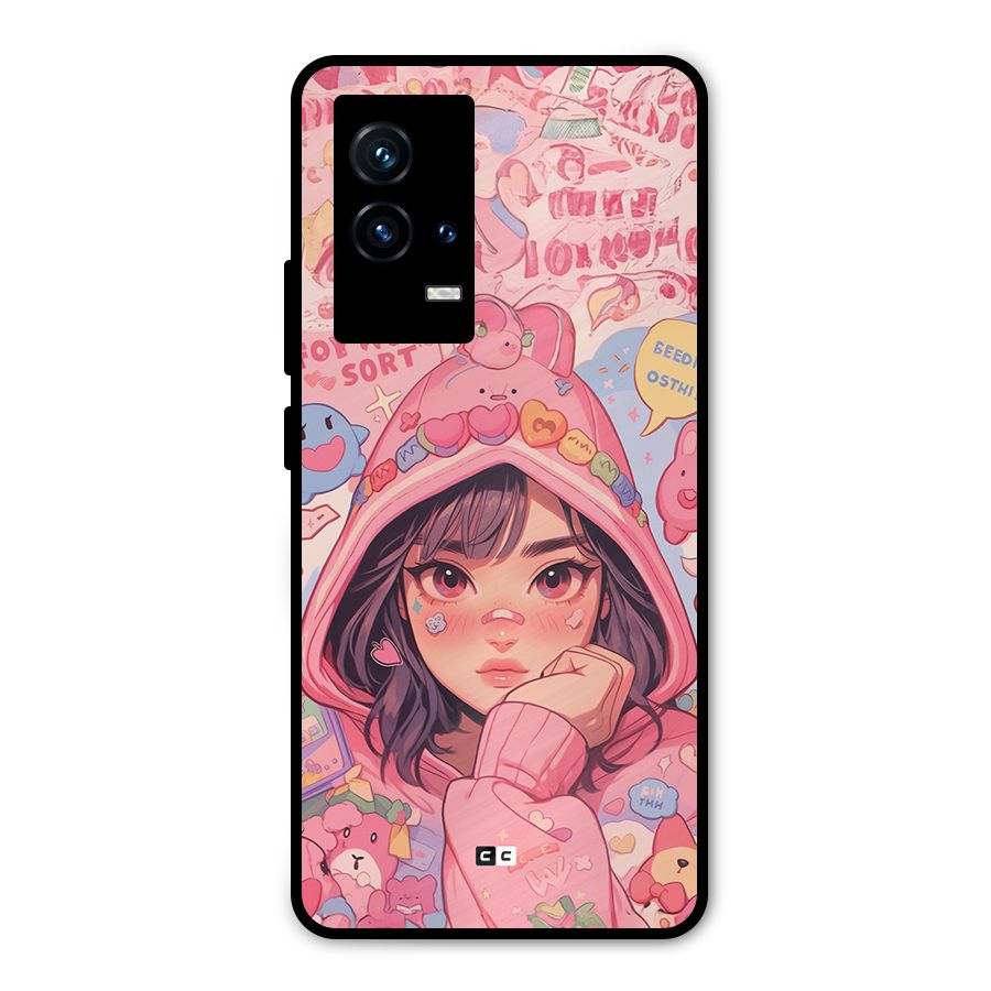 Cute Anime Girl Metal Back Case for iQOO 9 5G