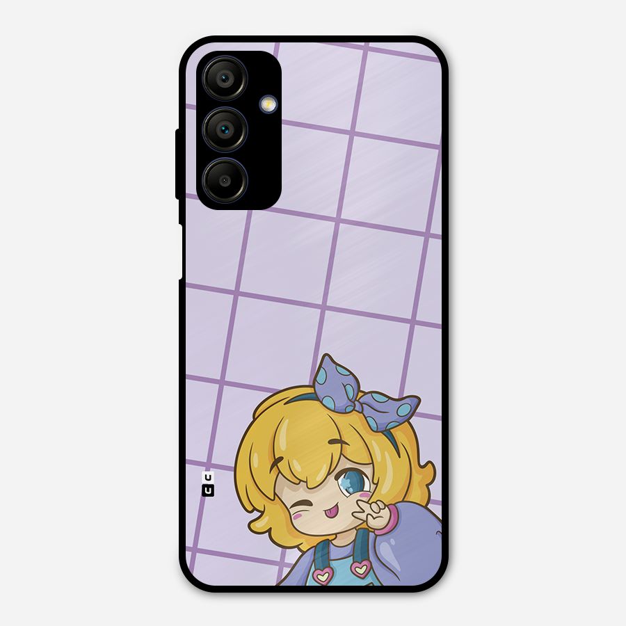 Cute Anime Illustration Metal Back Case for Galaxy A15 5G