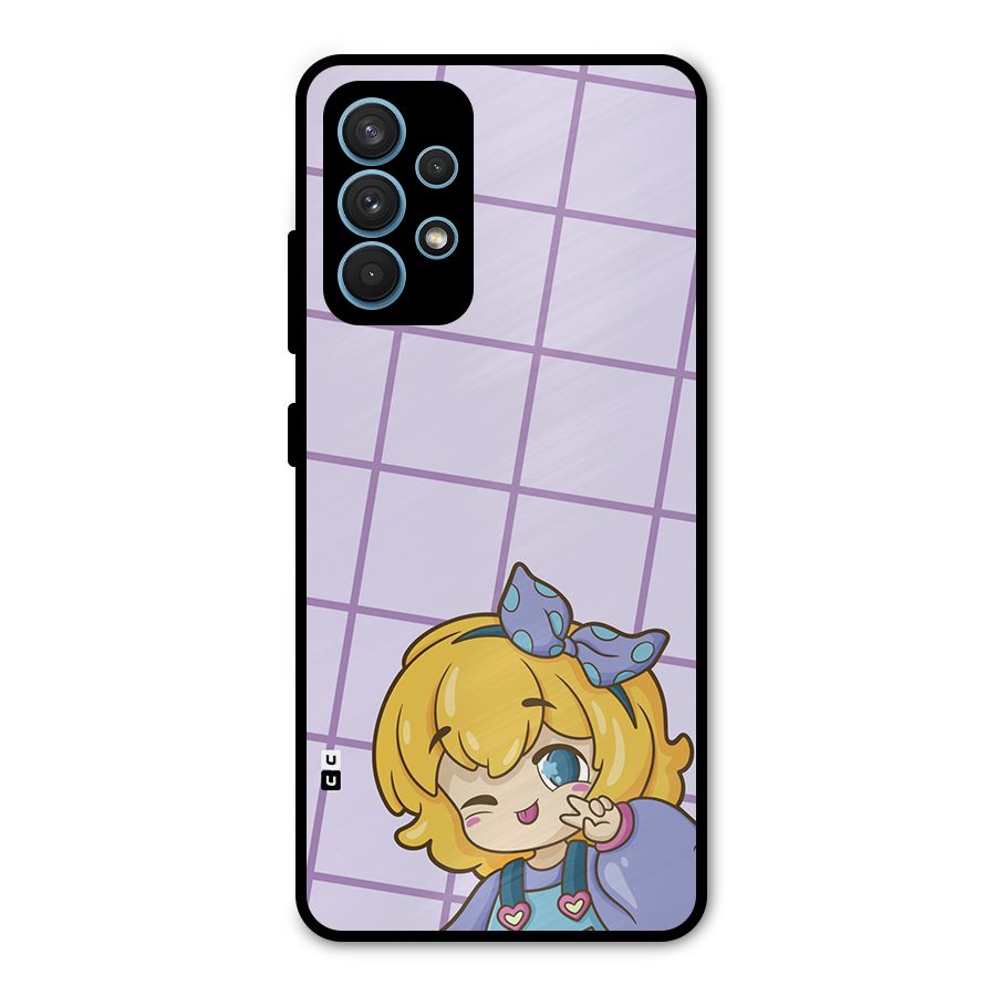 Cute Anime Illustration Metal Back Case for Galaxy A32