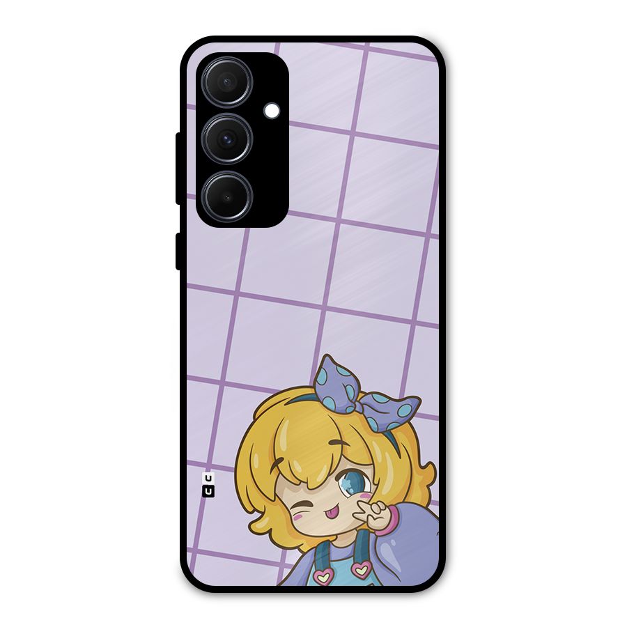 Cute Anime Illustration Metal Back Case for Galaxy A35