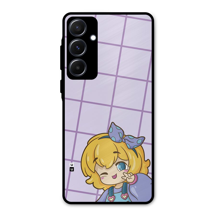 Cute Anime Illustration Metal Back Case for Galaxy A55