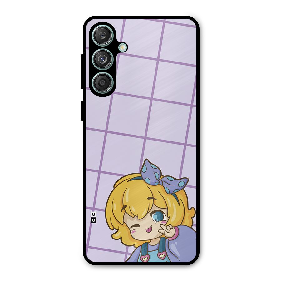 Cute Anime Illustration Metal Back Case for Galaxy M55 5G